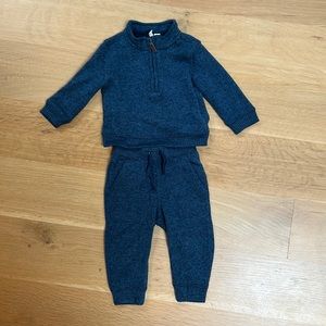 Janie and Jack Half Zip Sweat Set
